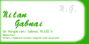 milan gabnai business card